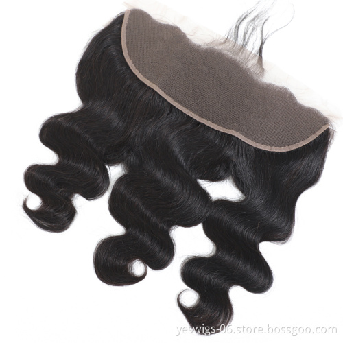 Cheap Price Swiss Lace Frontal 13x4 With Baby Hair Pre Plucked Body Wave Cuticle Aligned Brazilian Virgin Hair Closure Frontal